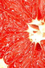 Red grapefruit close-up macro shot