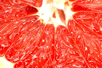 Red grapefruit close-up macro shot