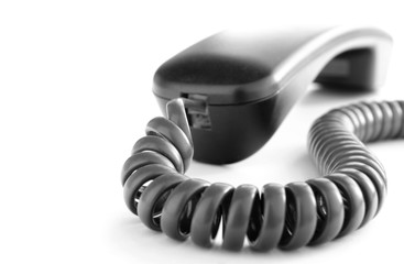 phone and cable on a white background