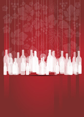 wine red abstract background with bottles
