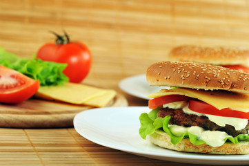 hamburger with cutlet