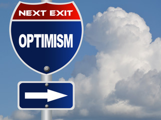 Optimism road sign