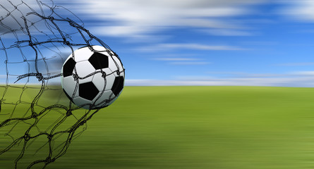 soccer ball in a net