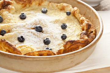 Homemade German Pancake with blueberries