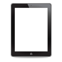 Tablet computer on white background