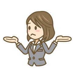 ビジネスウーマン　女性　表情　イラスト　お手上げ