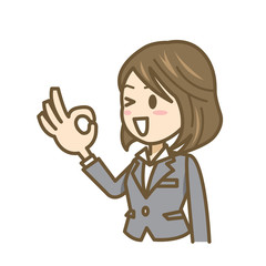 ビジネスウーマン　女性　表情　イラスト　OK