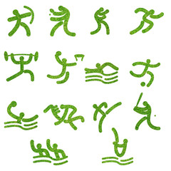 Sport green grass on white background