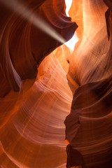 Light beam in Antelope Canyon in Arizona