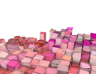 abstract 3d shape backdrop in pink red