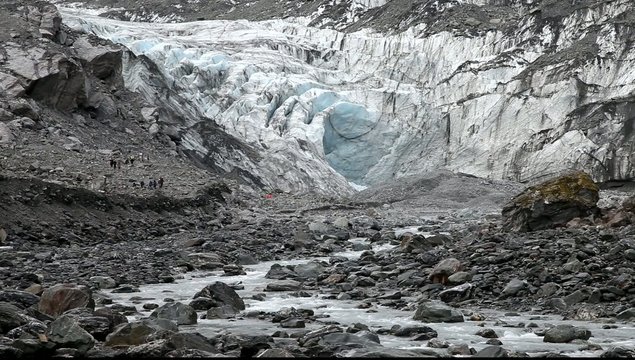 Stream from Fox Glacier in New Zealand