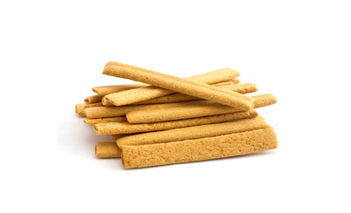 Pile of appetizing cookies isolated on white background