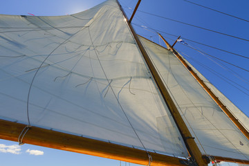 Fototapeta premium Views of the private sail yacht.