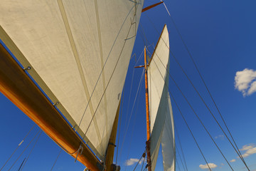 Obraz premium Views of the private sail yacht.