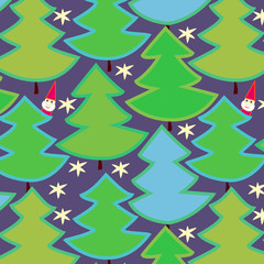 Christmas trees seamless pattern, vector