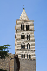 Fototapeta na wymiar Belltower Cathedral of Viterbo. Lazio. Włochy.