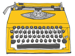 yellow typewriter vintage