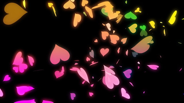 HD Looping Falling Hearts Animation for your Wedding Video