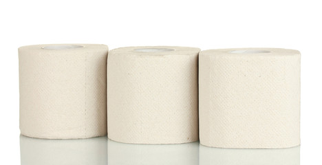 rolls of toilet paper isolated on white