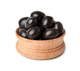 Black olives isolated on white