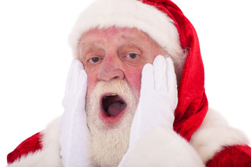Schockiert schauender Weihnachtsmann