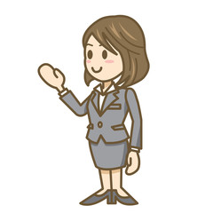 ビジネスウーマン　表情　全身　イラスト　紹介