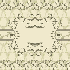 Vintage invitation card with calligraphic frame