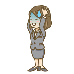 ビジネスウーマン　表情　全身　イラスト　絶望