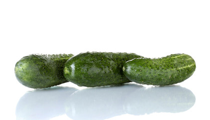 Cucumbers isolated on white