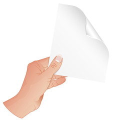 Hand with Piece of Paper