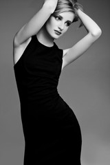 Beautyful trendy girl in black clothes