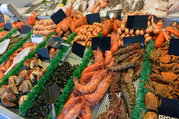 Crédence de cuisine en verre imprimé Crustacés seafood in the sea market