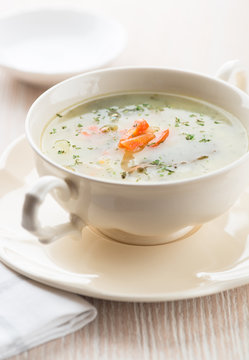 Cream of vegetable soup with herbs
