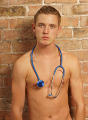Buff Medical Student with Stethoscope - 44099754