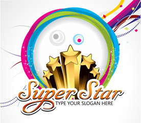 super star background with cirlcle