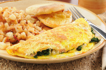 Spinach and feta cheese omelet
