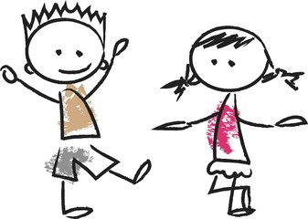 Симпатичные счастливых детей мультфильм