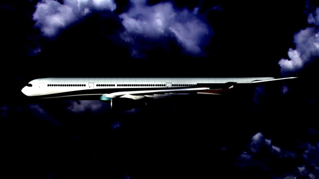 Airbus A330 03 night flight in storm