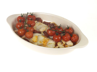 Cod with Tomatoes and Buttterbeans