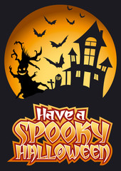 Have a Spooky Halloween Graphic & Flying Bats