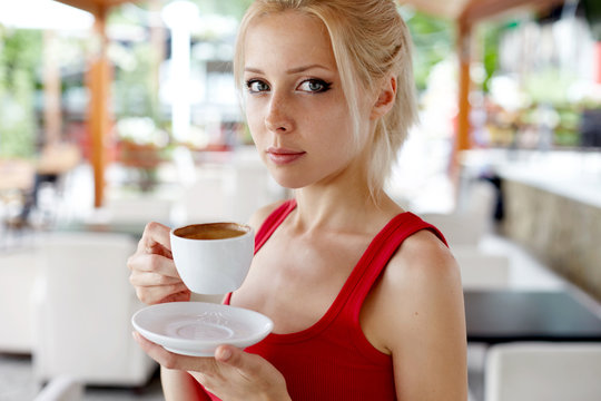 woman with coffee