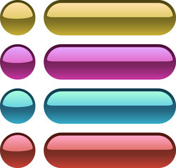 Color metallic buttons for web design.