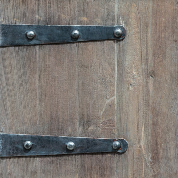 Detail of an old wooden door