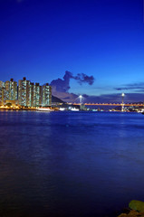 Fototapeta na wymiar Hong Kong nightview at coast