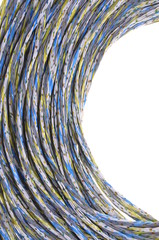 Colorful bunches of cables, a global network of IT and telecommu