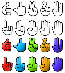 Various Hand SIgn Gesture Icons