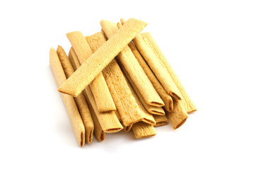 Pile of appetizing cookies isolated on white background