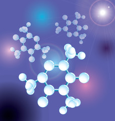 Molecule,  molecular structure with flate,  eps10