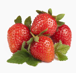 Beautiful strawberries isolated on white