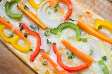 Puff pastry with colorful peppers